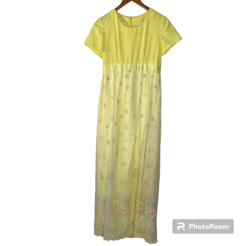 Vintage Floral‎ Flocked Dress with Tie Waist